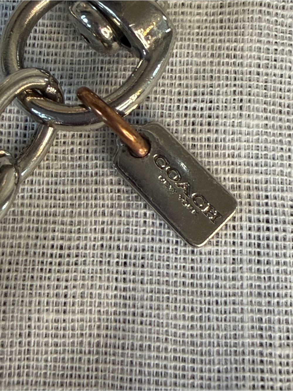 Coach Pink & Leopard Oval Bag Charm Key Fob - Picture 4 of 4